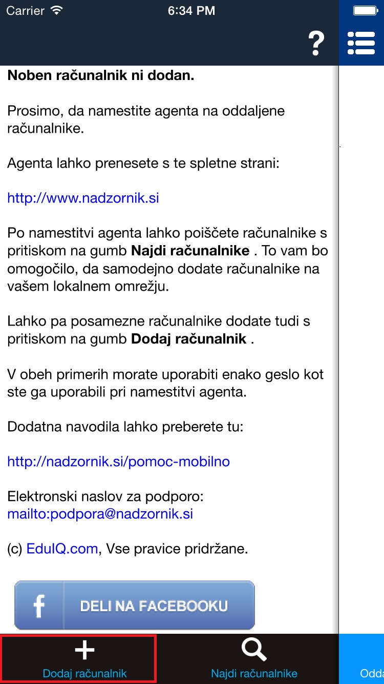 Dodajanje računalnika